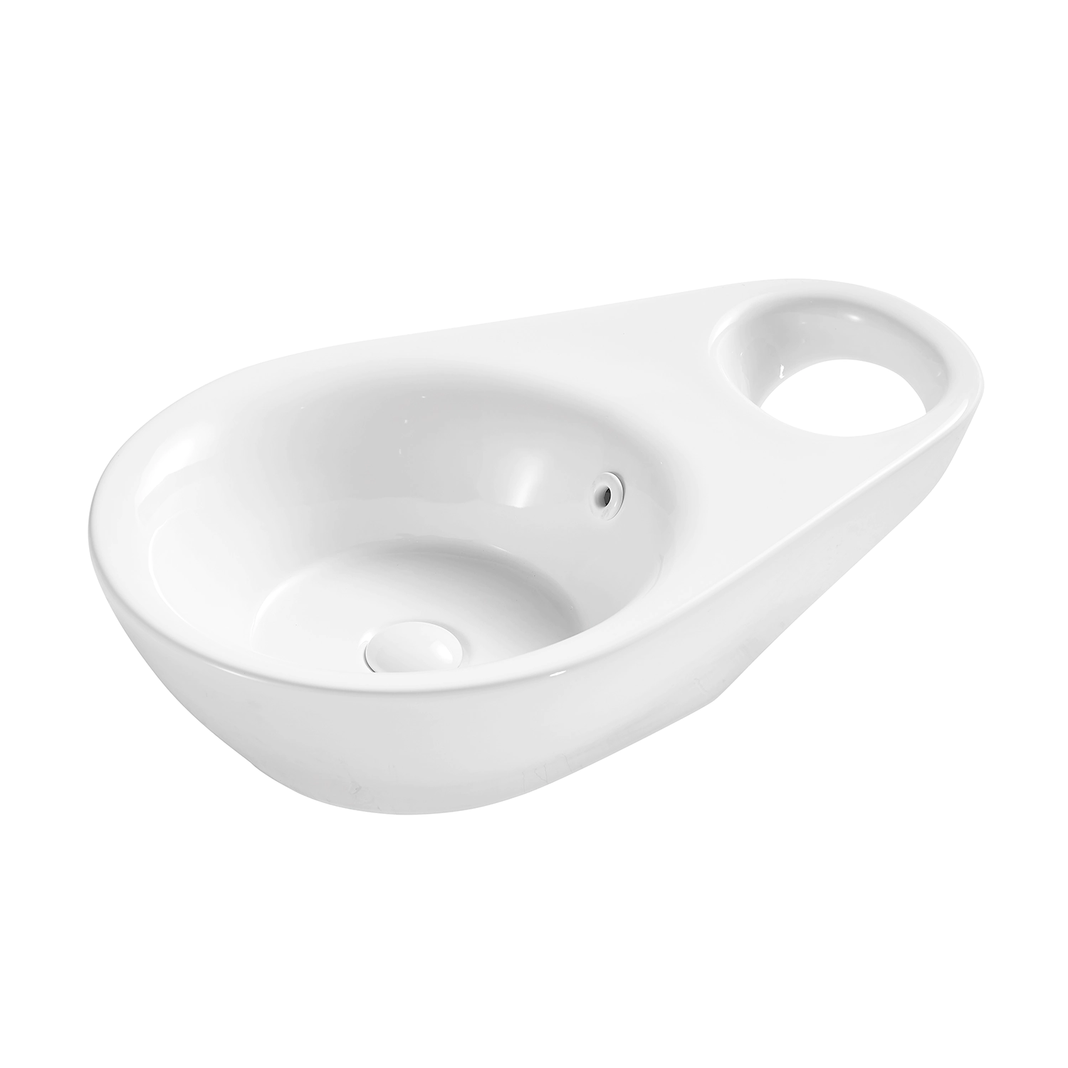 white ceramic vessel bathroom sink 66 cm irregular ceramic art basin from professional vessel sink supplier-meilong